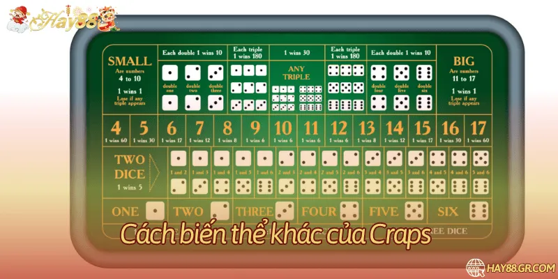 Những biến thể khác của game bài craps